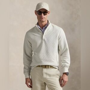 Polo Ralph Lauren Men’s Quilted Double-knit Pullover Sweater Large Gray FLAW